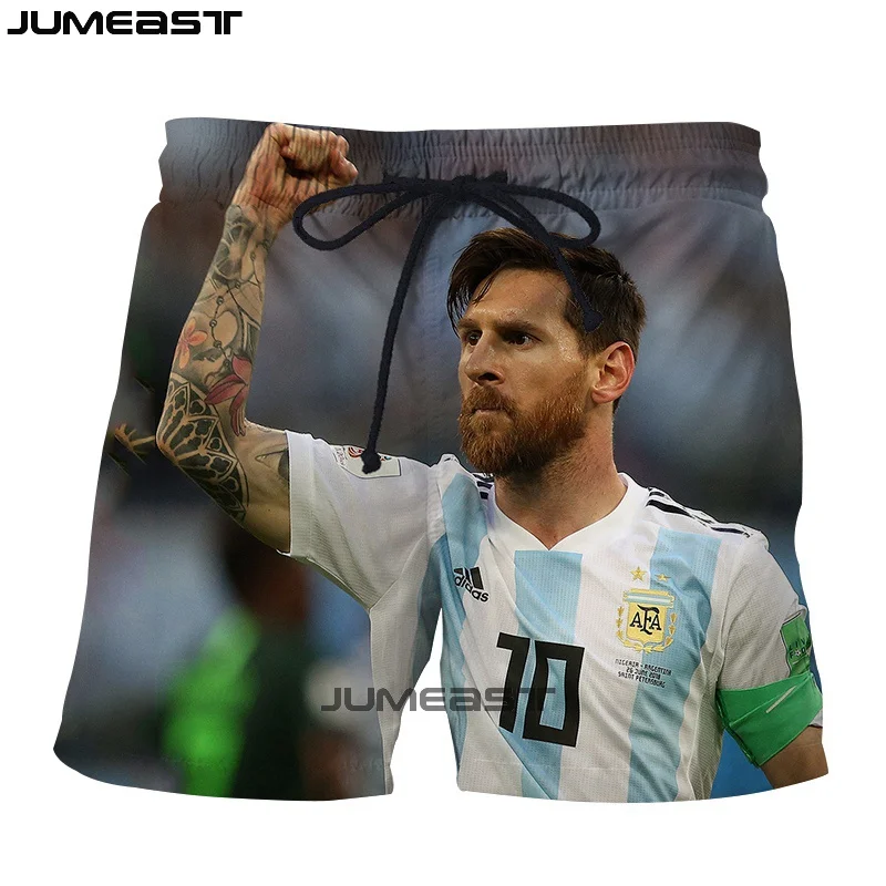 Jumeast Брендовые мужские/женские 3D принты "Футбол" Звезда Lionel Messi шорты летние быстросохнущие пляжные повседневные спортивные брюки короткие брюки - Цвет: 27