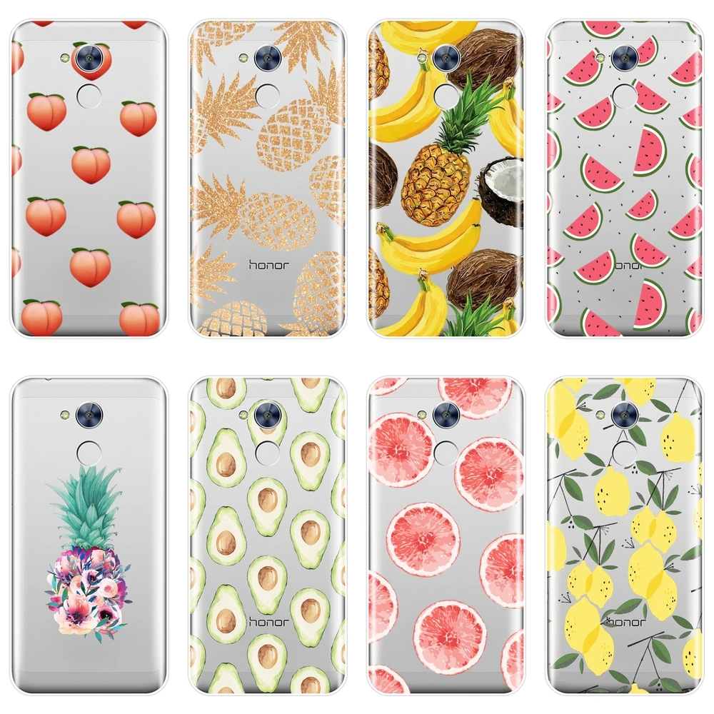 

Back Cover For Huawei Honor 6 5A 4X 5X 6X Soft Silicone Peach Pineapple Avocado Phone Case For Huawei Honor 6A 4C 5C 6C Pro