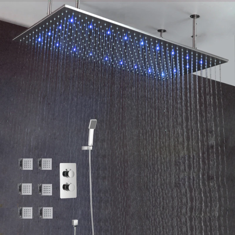 Buy Luxury Bathroom Ceiling LED Rain Shower Set 500