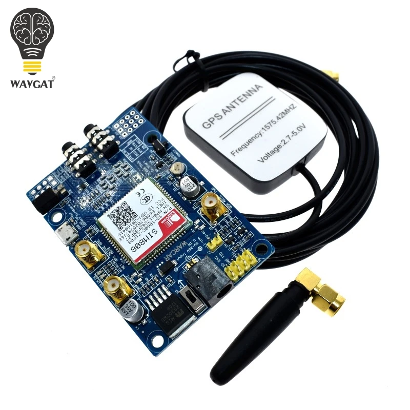 

SIM808 Module GSM GPRS GPS Development Board IPX SMA with GPS Antenna Raspberry Pi Support 2G 3G 4G SIM Card