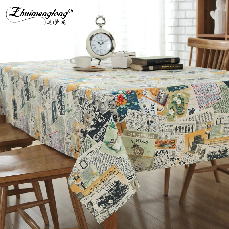 7 Size High Quality Table Cloth European Style Letter Linen Tablecloths