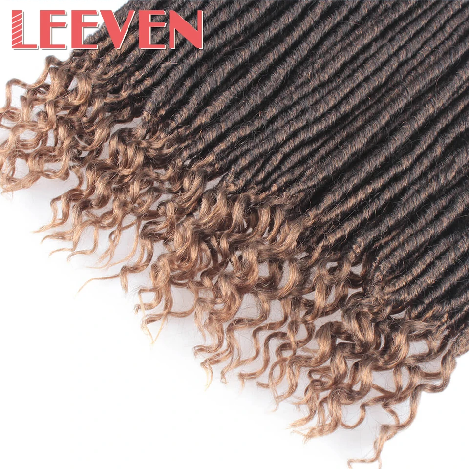 Leeven Goddess Faux Locs Hair With the Curls Crochet Braiding Hair 14 18 Inch Synthetic Crochet Braids Hair Extension