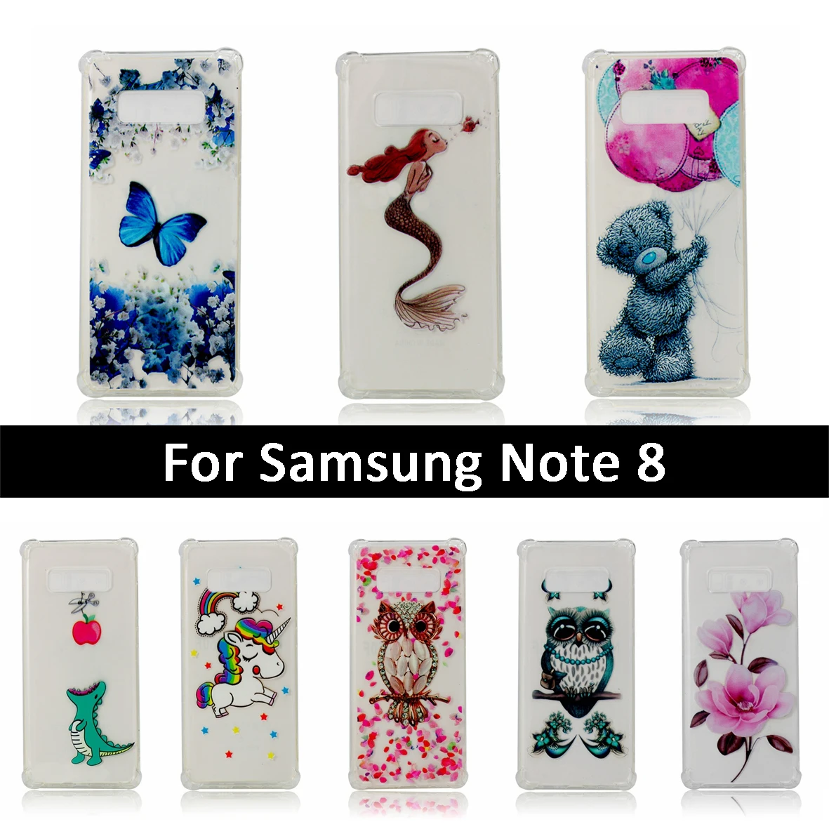 Case For Samsung Galaxy Note 8 N950 Back Phone Shells Anti-knock Cover Capa Note8 Soft TPU Silicone Protective Cases |