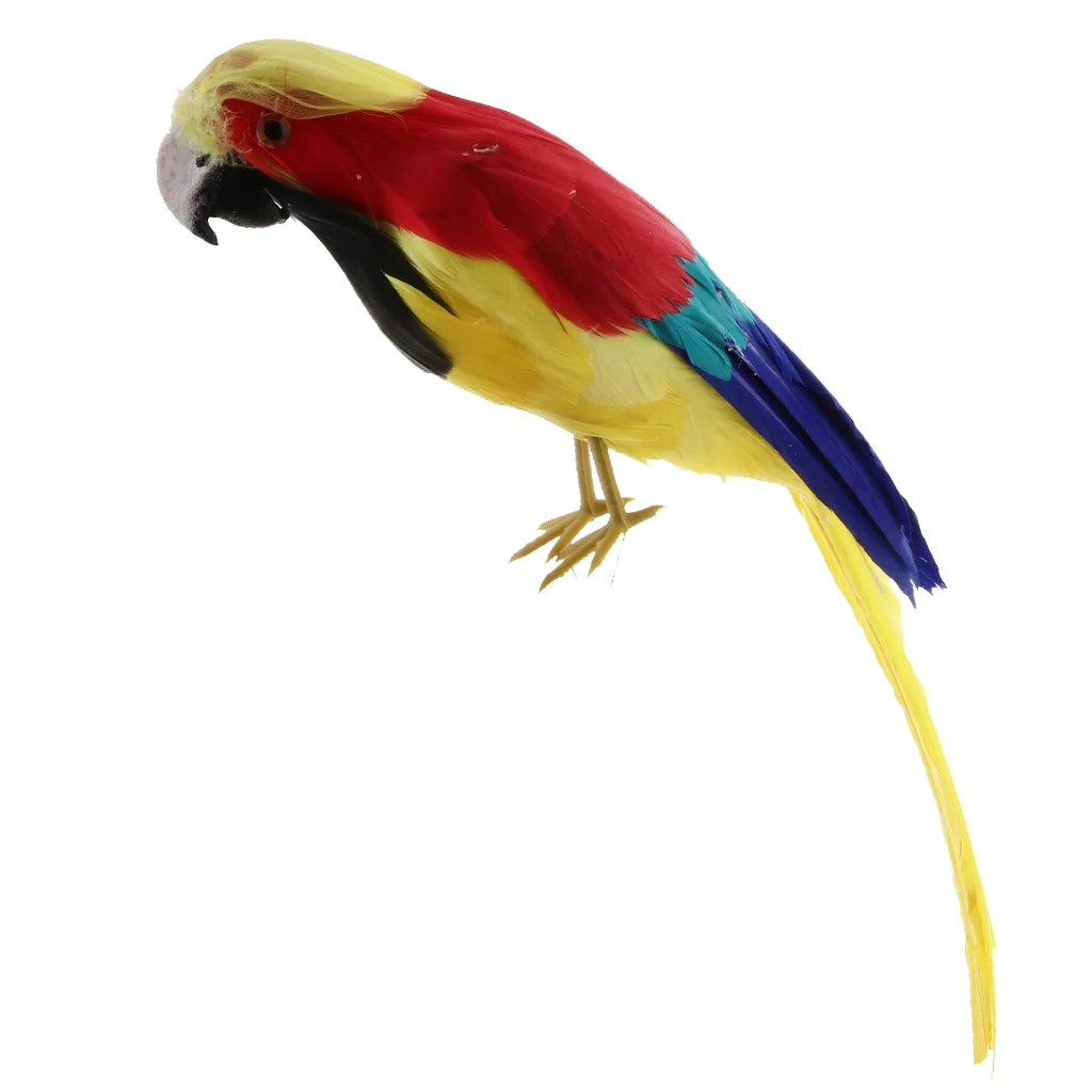 Simulation Parrot Model Artificial Feather Bird Animal Figurine Home Garden Sculptures Yard Law Ornament Decor Fancy Dress Party