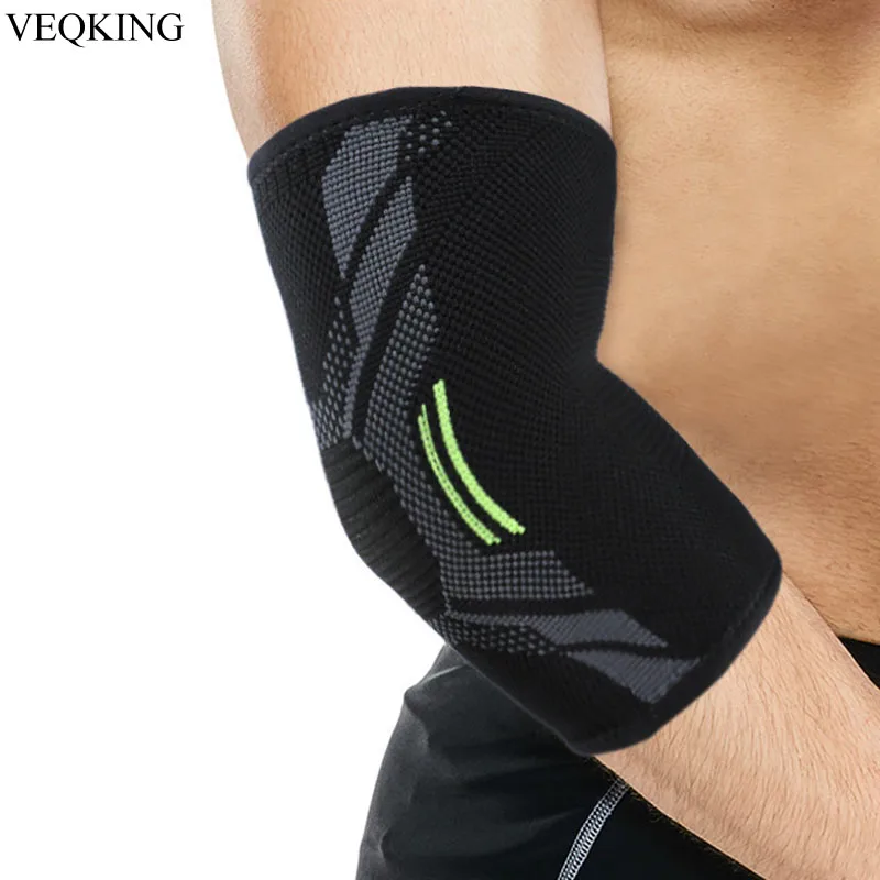

VEQKING 1PC Compression Elbow Protector Non-slip Breathable Elastic Elbow Brace Outdoor Sports Elbow Support Running Elbow Pads