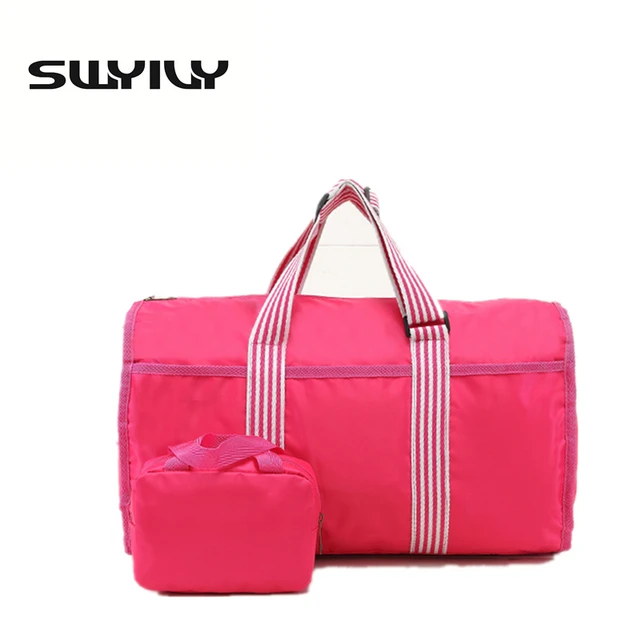 Swyivy Stripe Folded Light Weight Women Gym Bag Portable Traveling Swyivy Stripe Folded Light Weight Women Gym Bag Portable Traveling Handbag Fitness Yoga Sports Shoulder