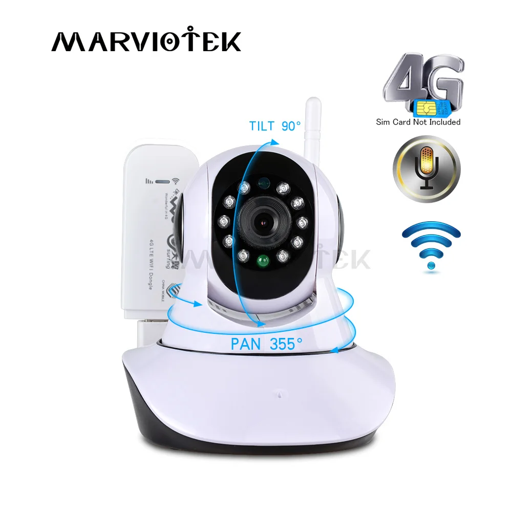 Беспроводная ip камера 720P wifI видеонаблюдения wifi 360 градусов наклон 4G 3G с слотом для