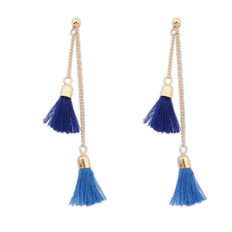 1 Pair Retail Jewelry Bohemian Simple Tassel Earrings Drop earrings female Dangle Earring for Women Drop shipping EH008