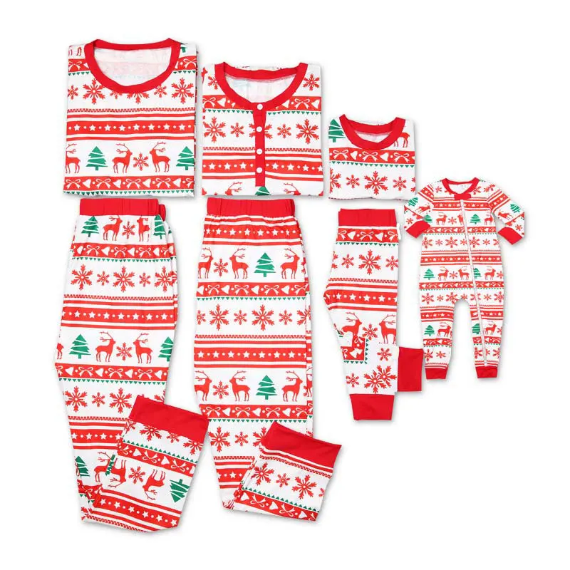 

Autumn And Winter Fun Fitted Pajamas Casual Happy Christmas Deer And Snowflake Style Family Matching Pajamas Dad And Me