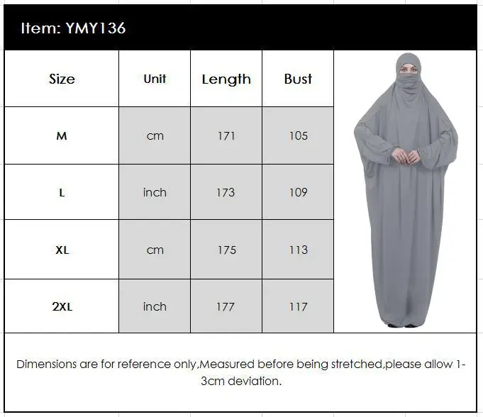 Muslim Women Maxi Prayer Abaya Full Cover Dress Robe Kaftan Arab Hooded Islamic Burqa Khimar Veil Niqab Loose Jilbab Middle East