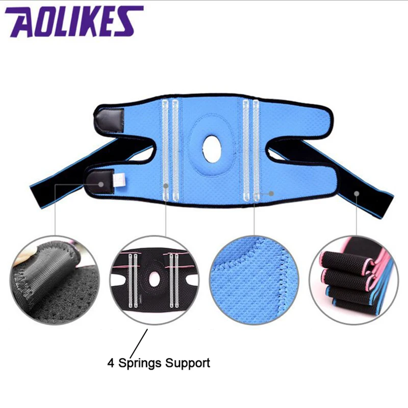 AOLIKES поддержка колена Coolfit Быстросохнущий силикагель 4 пружинный стабилизатор