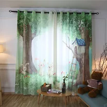 Cartoon 3d font b Curtains b font for kids the Bedroom childenr 100 polyester Blackout font