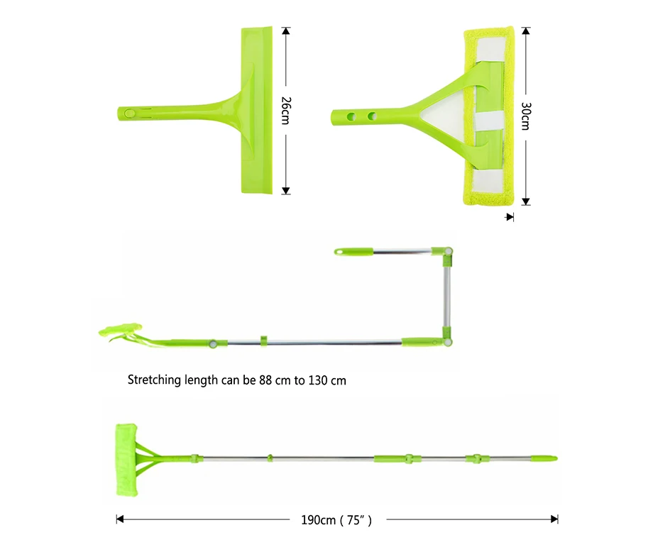 Upspirit регулируемый, для окон Очиститель многофункциональная стеклянная щетка для чистки наружных дверей телескопические высотные чистящие щетки