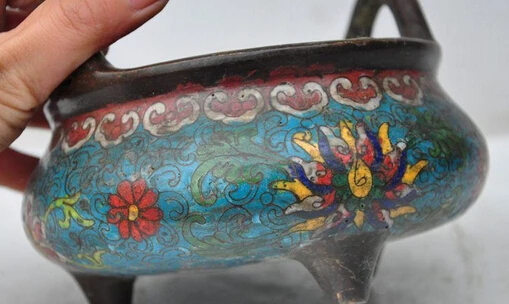 

shitou 002613 Details about 6"china tibet buddhism pure bronze Cloisonne flower statue Incense Burner Censer discount 30% (C0324