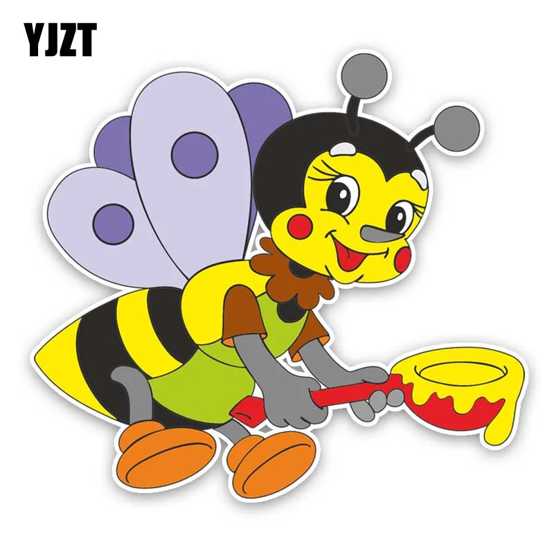 

YJZT 15.1CM*13.6CM A Naughty Little Bee PVC Decal Decorate Car Sticker 12-300762