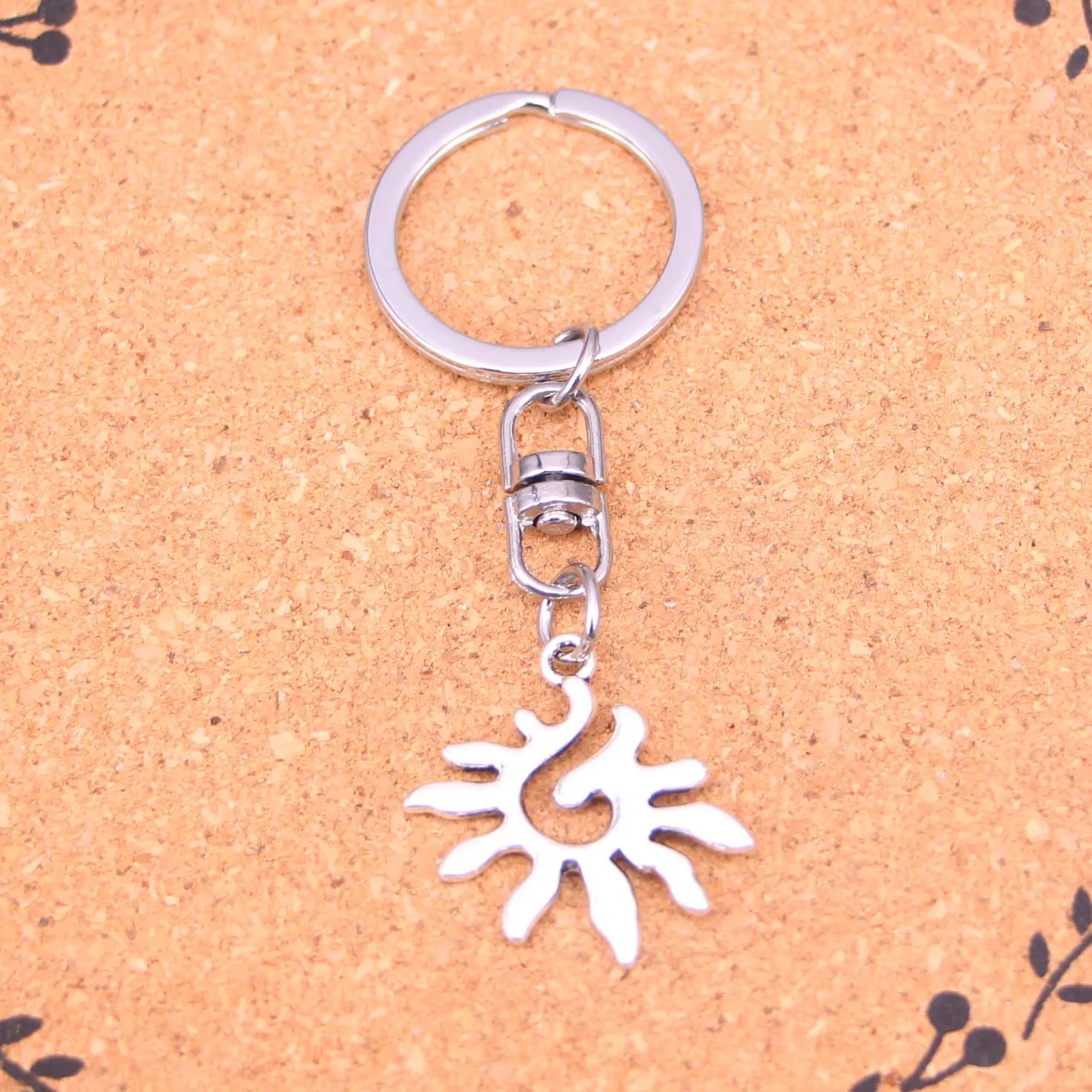 Fashion Jewelry Accessories Silver Pendant sun Keychain Key Ring For Women Men Gifts Key Chain