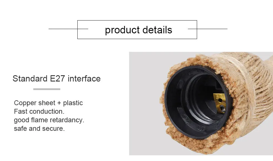 Ручной dwoven люстра из пенькового каната База 20 мм прочная веревка основание с Медный провод креативная Ретро Стиль E27 держатель лампы для ресторана