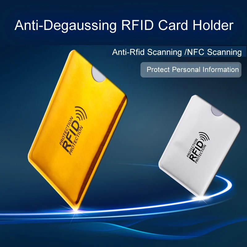 

Silver Laser Aluminium Anti Rfid Wallet Blocking Reader Lock Bank Card Holder ID Bank Card Case Business Protection Metal Credit