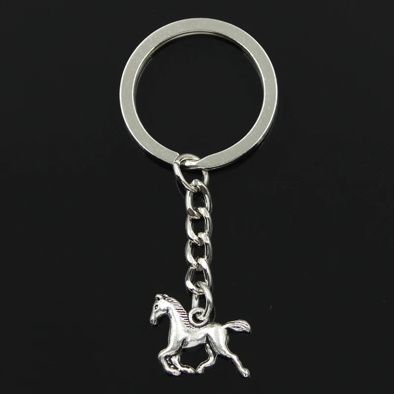 

New Fashion Keychain 22x15mm running horse Pendants DIY Men Jewelry Car Key Chain Ring Holder Souvenir For Gift