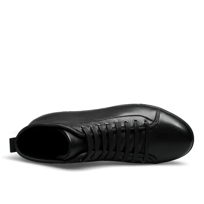 Мужские ботинки из натуральной кожи+ теплые зимние ботинки на меху черные зимние ботинки мужская обувь тактические ботинки черные ботинки на плоской подошве; большие размеры 38-48