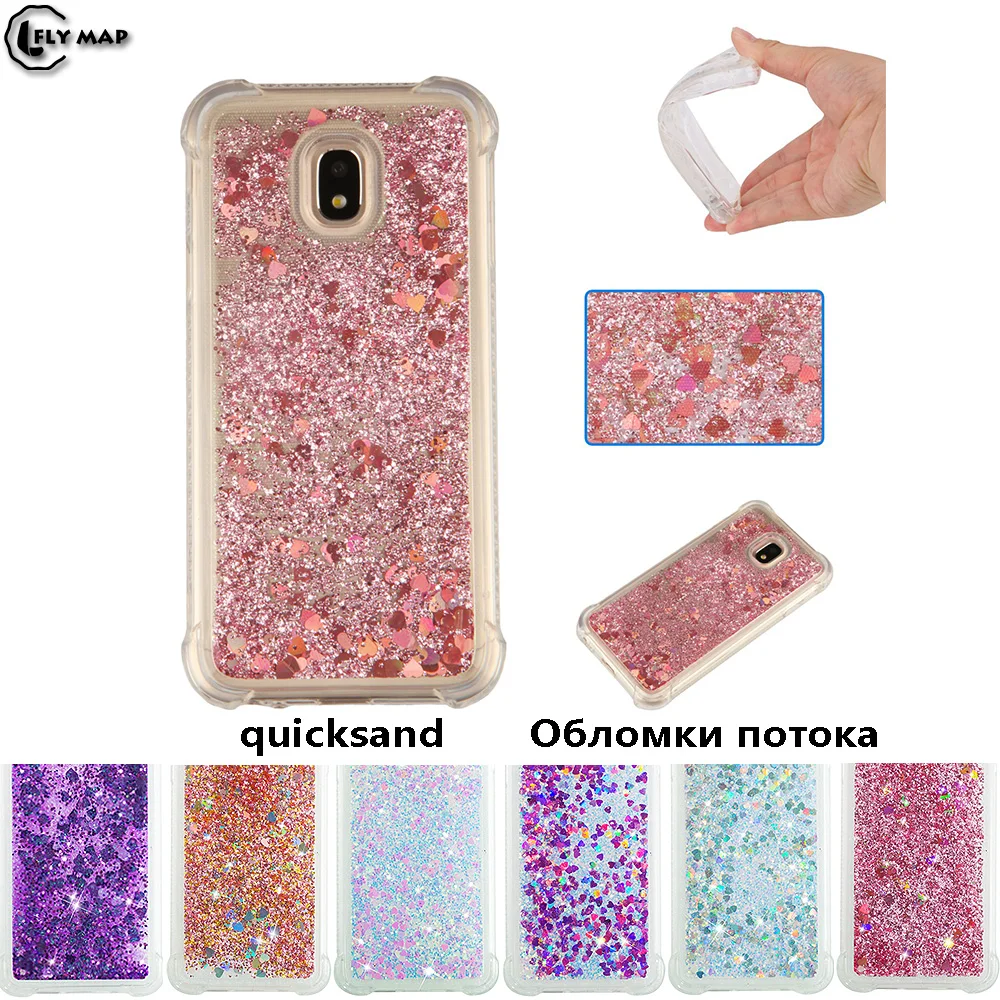 Glitter Stars Case for Samsung Galaxy J3 2017 J330 SM-J330 SM-J330F SM-J330F/DS SM-J330FN Liquid Quicksand Soft TPU Back Cover