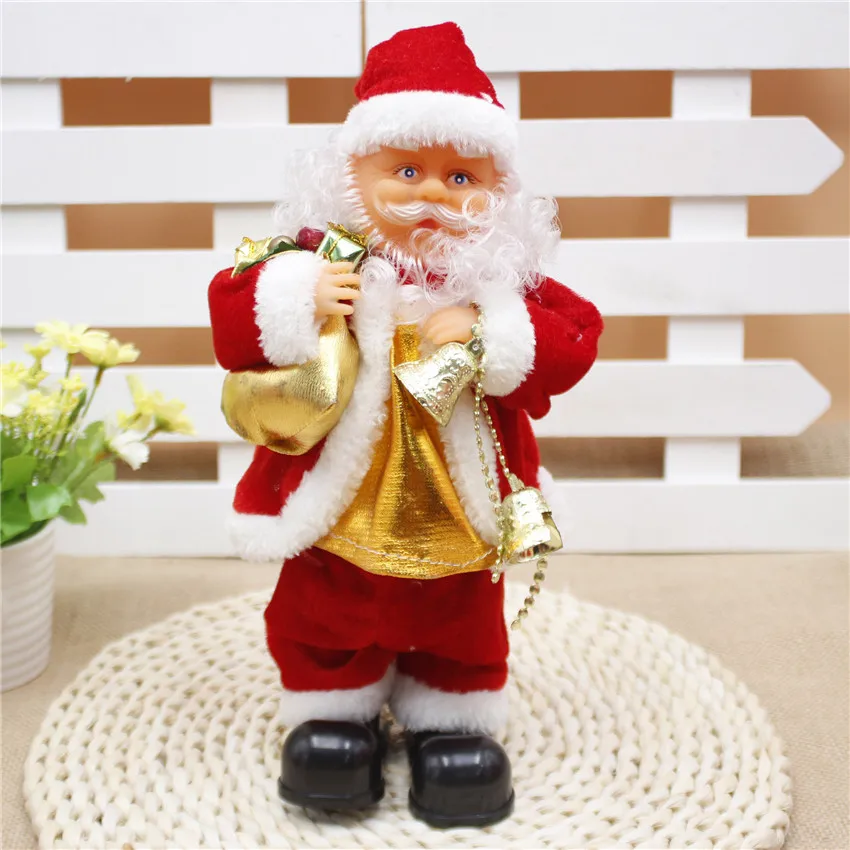 Креативный Рождественский Электрический Санта-Клаус Поющая Танцующая кукла с саксофоном игрушка Новогодний подарок для детей игрушка Navidad Рождественский Декор - Цвет: E