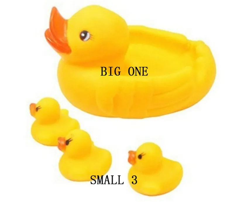 MOTOHOOD Cute Baby Rattle Bath Toy 4pcs Ducks Squeezing Call Rubber Shower Bathing Water Play Toy For Children (5)