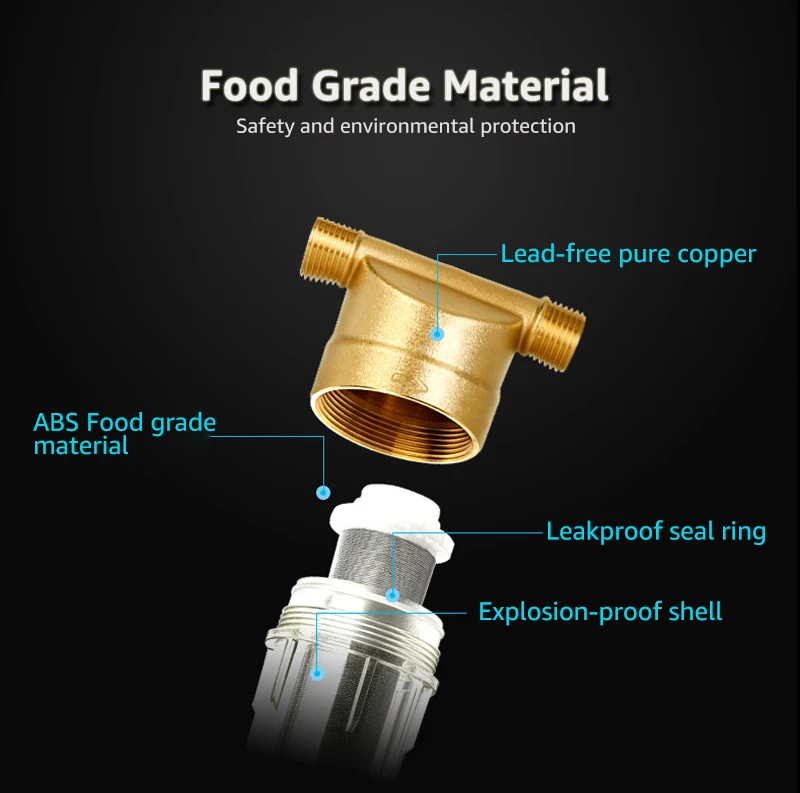 Высококачественные фильтры для воды с предфильтром, 4 разделенных рта, медная пуля, очиститель передней части, удаление ржавчины и осадочных отложений