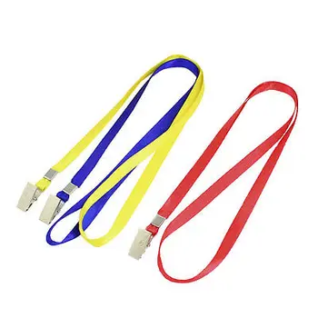 

3 Pcs Blue Yellow Red Nylon Neck Strap String Clip Working Card Lanyard 16.1"