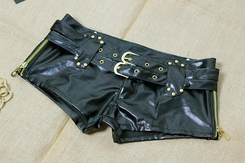 

Micro Short Femme Faux Leather 2018 Spring Summer Mini Short Sexy Shorts Female Low Waist Night Club Wear Bermuda Feminina Black