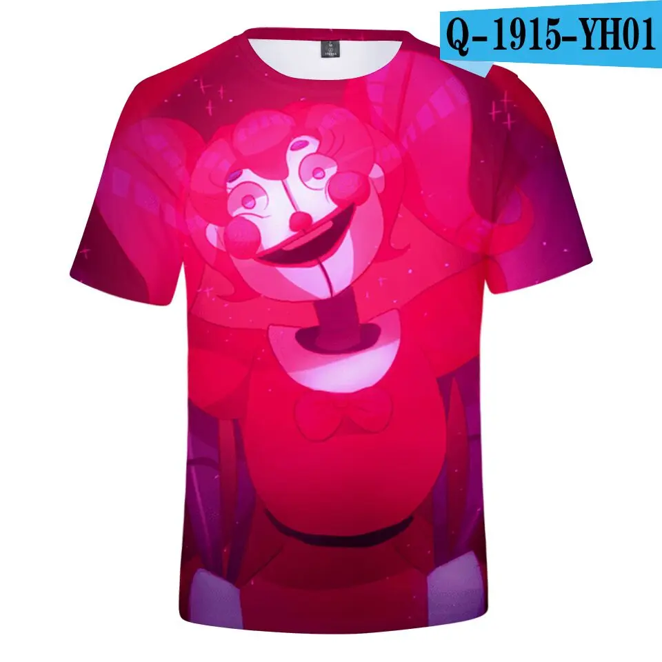 Футболки с 3D принтом «Five Nights at Freddy» модные летние футболки с короткими рукавами для мальчиков и девочек, коллекция года, детская повседневная модная одежда - Цвет: color at picture