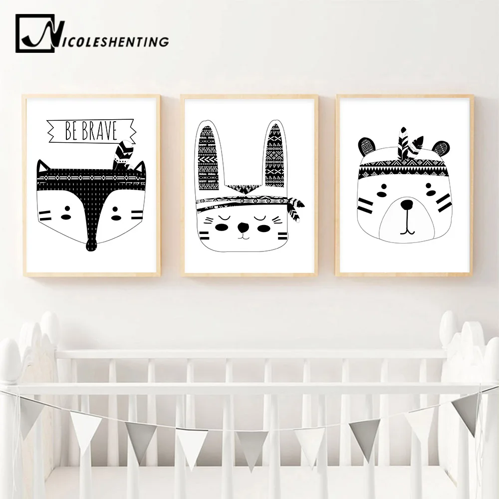 Woodland Animal prints//Nursery wall prints,Tribal wall prints,Boys wall prints