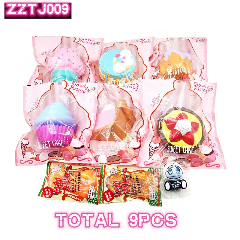 

9pcs/lot,ZZTJ009 suit,Slow rebound pendant, ornament, bread squishy set,Special and limited sale,free shipping