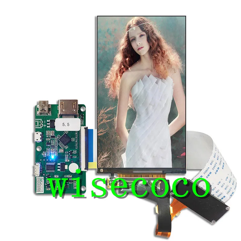 

5.5 inch 1440x2560 2K IPS LCD screen display with HDMI to MIPI controller board for Raspberry Pi 3 LS055R1SX04