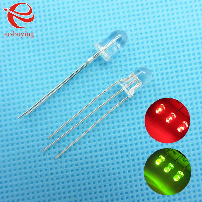 50 3mm 2 Pin Round Emerald Green LED Light Bright Emitting Diode Lamp 12000 mcd