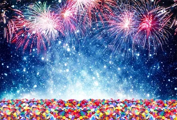 

Laeacco Colorful Firework Sequins Scene Baby Birthday Photographic Backgrounds Customized Photography Backdrops For Photo Studio
