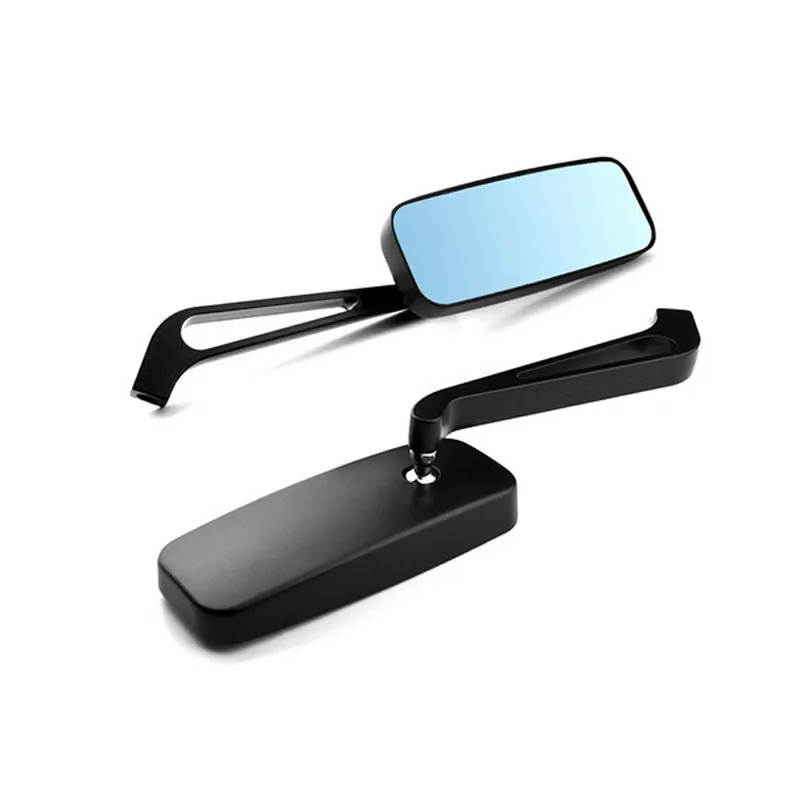 Black Rectangle Rearview Mirrors For Harley Motorcycle Cruiser Chopper Custom