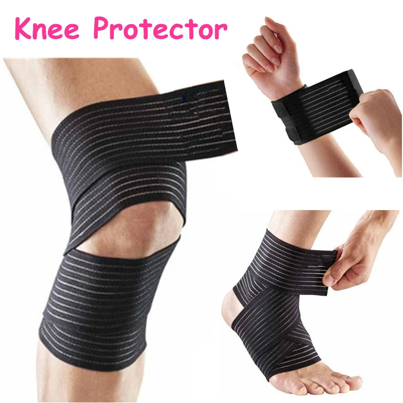Sport Knee Support Elastic Bandage Tape Strap Knee Pads Kinesiology Protector Band for Ankle Leg