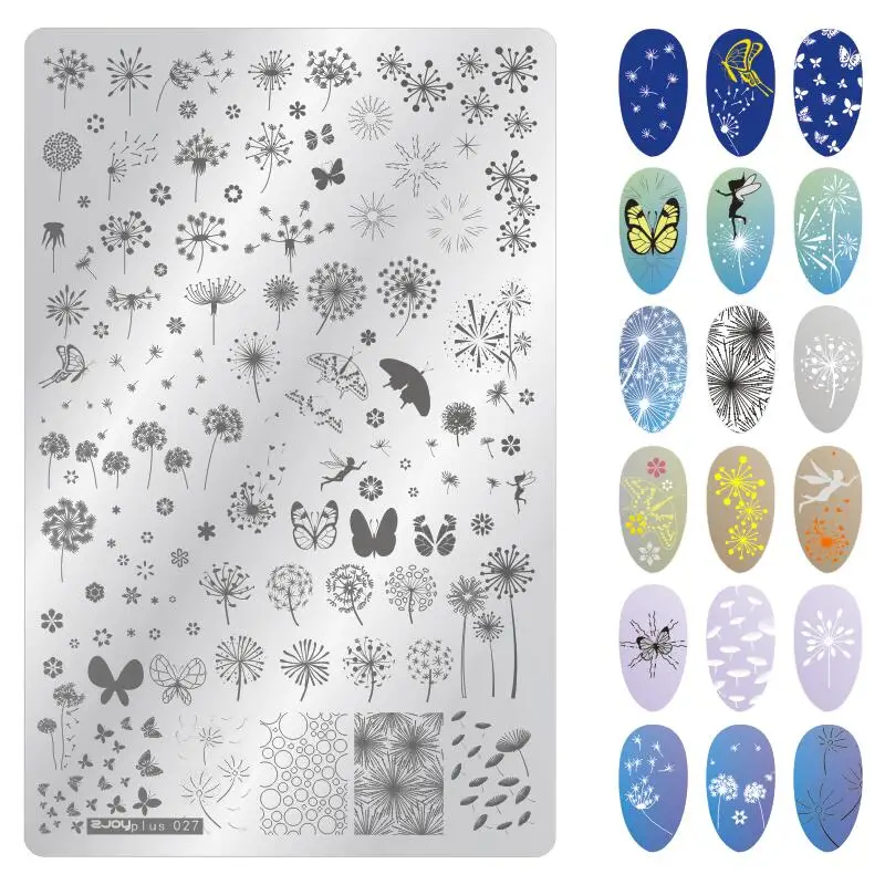 Zjoy-Plus штамповка Nailart изображения пластины.-Цветок/полосы штамповки пластины 14,5x9,5 см дизайн ногтей штамп шаблон изображения пластины, 34