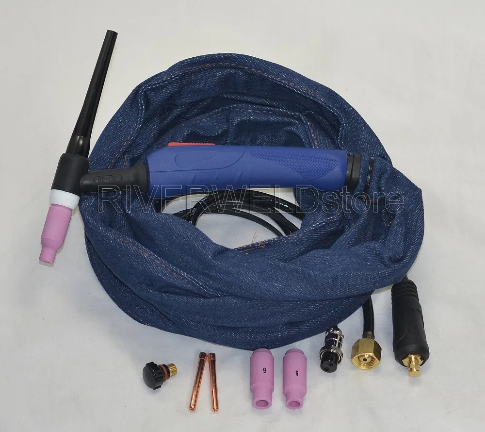 Abbraccia WP17F Flexible TIG Welding Torch Head with Three Rear Caps Abbraccia WP17F Flexible TIG Welding Torch Head with Three Rear Caps