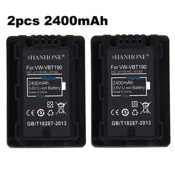 

2pc 2400mAh VW-VBT380 VW-VBT190 Battery for Panasonic HC-V720,HC-V727,HC-V730,HC-V750,HC-V757,HC-V760,HC-V770