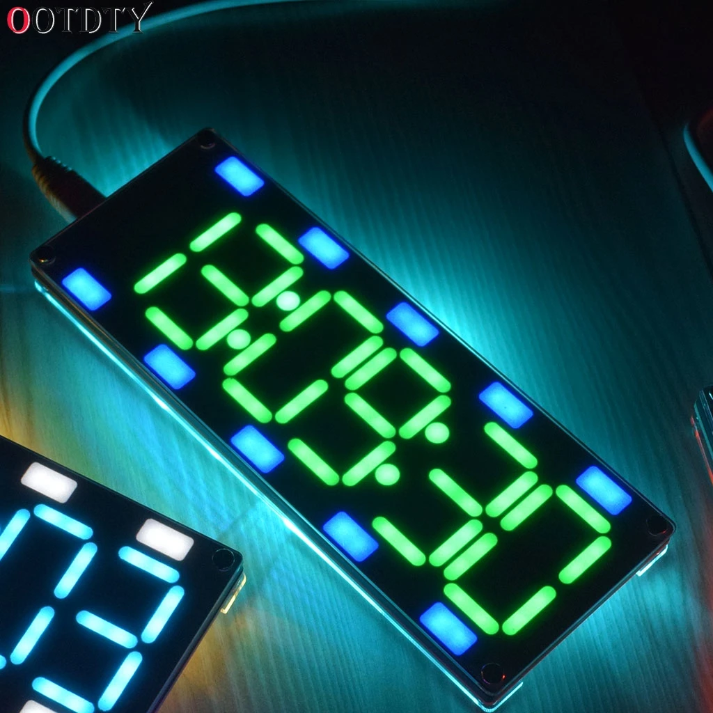 DIY большой двух-Цвет цифровые часы DIY Kit 6 цифр светодиодный цифровые часы-трубка комплект сенсорный Управление+ время Температура указание даты, счетчик недель, Дисплей