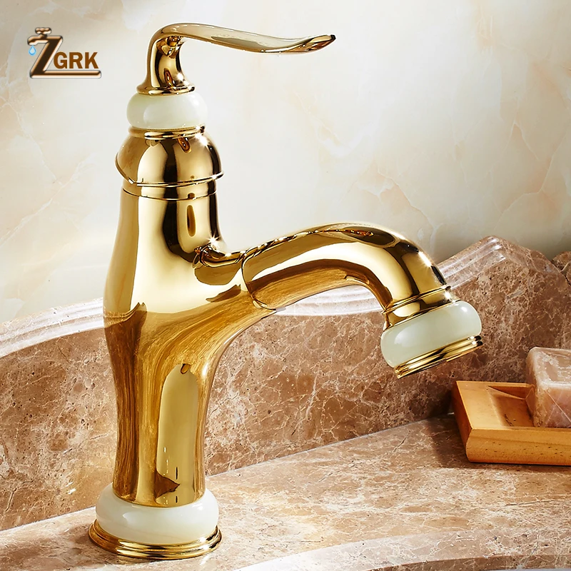 

ZGRK Deck Mount Kitchen Faucet Single Handle Single Hole Pull Out Mixer Taps