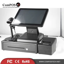 15 inch pos touch all in one pc with cash register 80 printer scanner pos for restaurant Supermarket pos machine