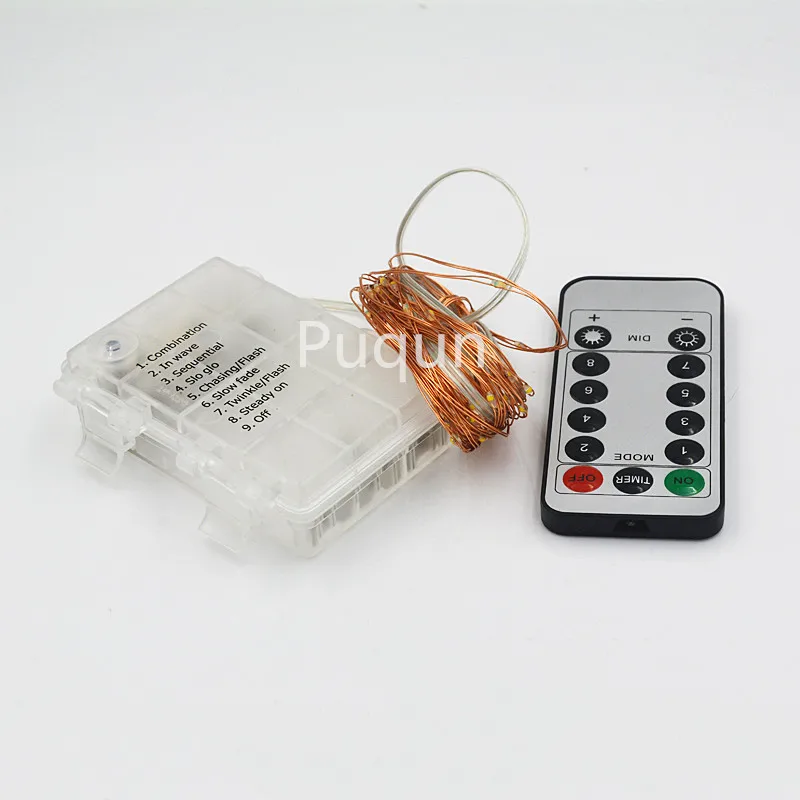 Remote Control & Timer  16.5 FT 5M 50 Leds Copper Wire Warm White  Battery Powered LED String Lights Starry Lights Fairy lights 