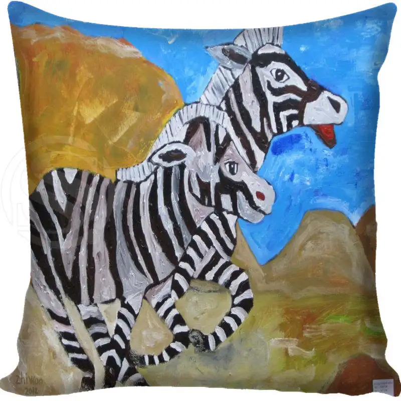 Pillowcase Новое поступление Зебра креативные наволочки Подушка на молнии 35x35 см, 40x40 см, 45x45 см, 60 х 60 см с двух сторон наволочки пользовательские ваш образ - Цвет: Pillowcase