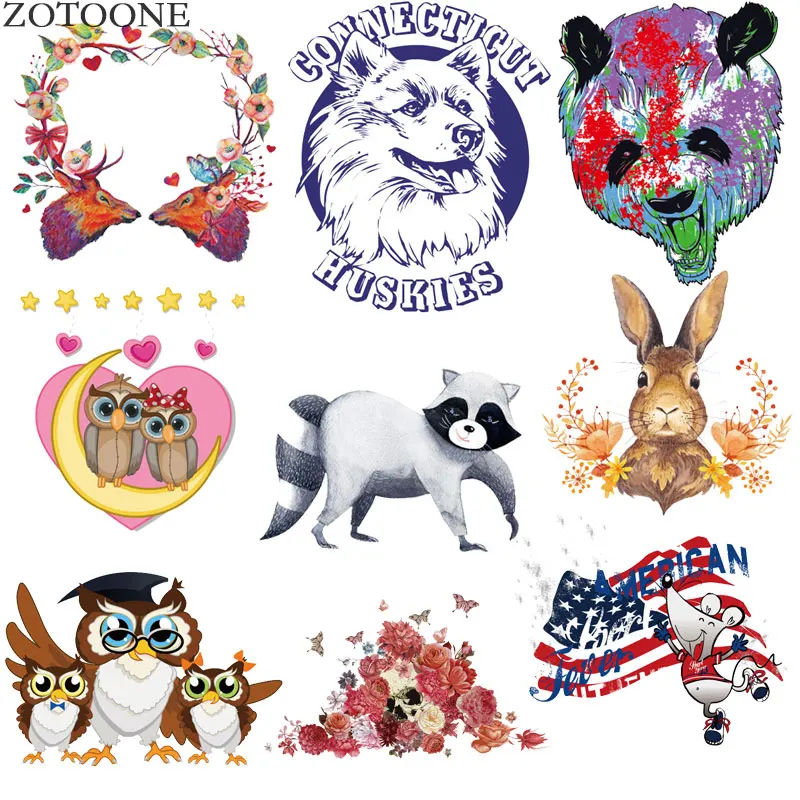 

National Flag Colored Panda Heat Transfer Stickers Tops T-shirt Patches for Clothing Appliqued Decorative Iron-on Transfers D