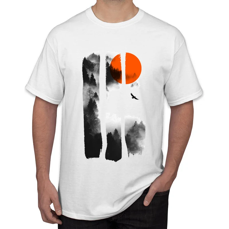 

TEEHUB New Arrival 2019 Fashion Scenic Forest Print Men T-Shirt Short Sleeve O-Neck Tops Hipster Tee