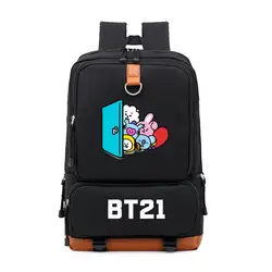 Новый дизайн BT 21 Мультфильм школьный письмо Bts несовершеннолетних Bulletproof рюкзак плечи мешок компьютера Повседневное дорожные сумки