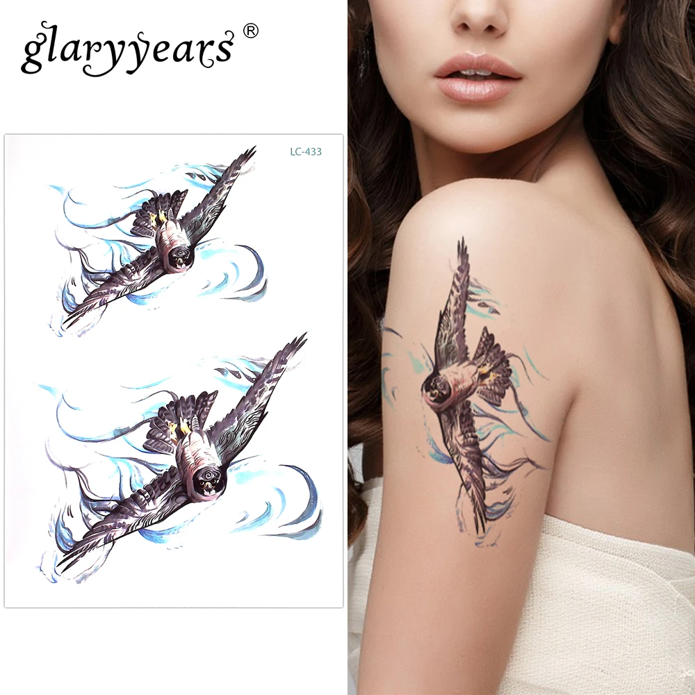 Glaryyears Sedikit Lengan Besar Sementara Stiker Tato Elang Cartridge Flash Tatto Palsu Tatoo Seni Tubuh Tahan Air Pria Wanita Lc 433 Sementara Tato Aliexpress